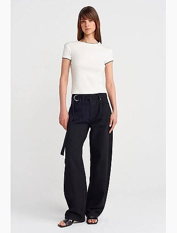 Women's t-shirt crop de algodão slim fit dilvin
