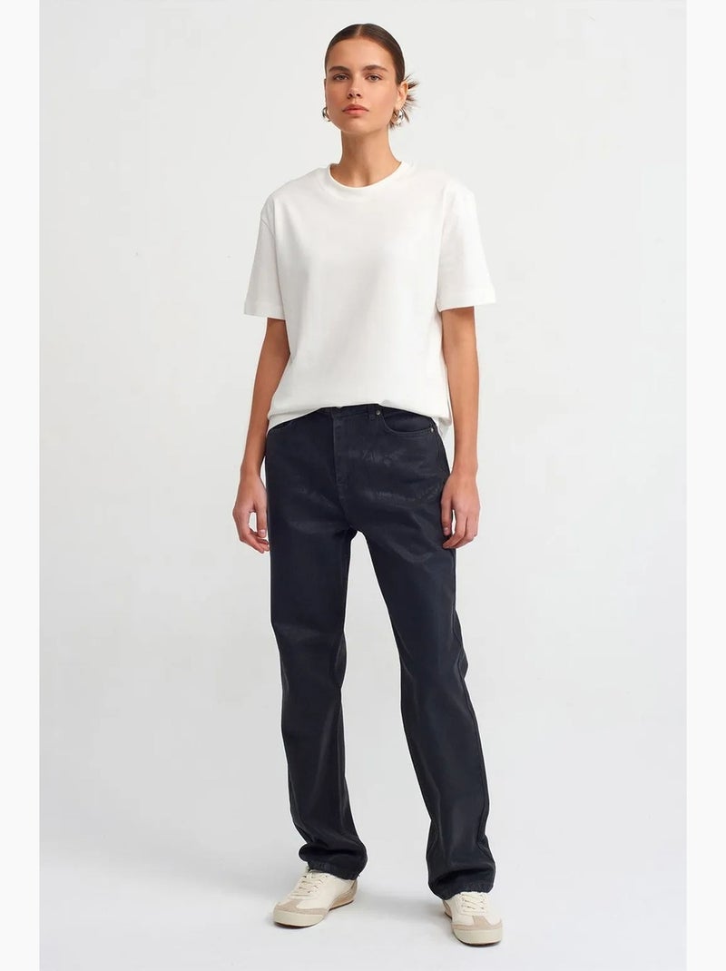 Women's t-shirt de algodão com decote redondo dilvin Ecru - Kiabi
