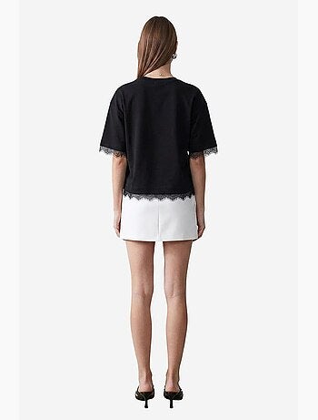 Women's t-shirt de algodão com elastano e decote redondo dilvin