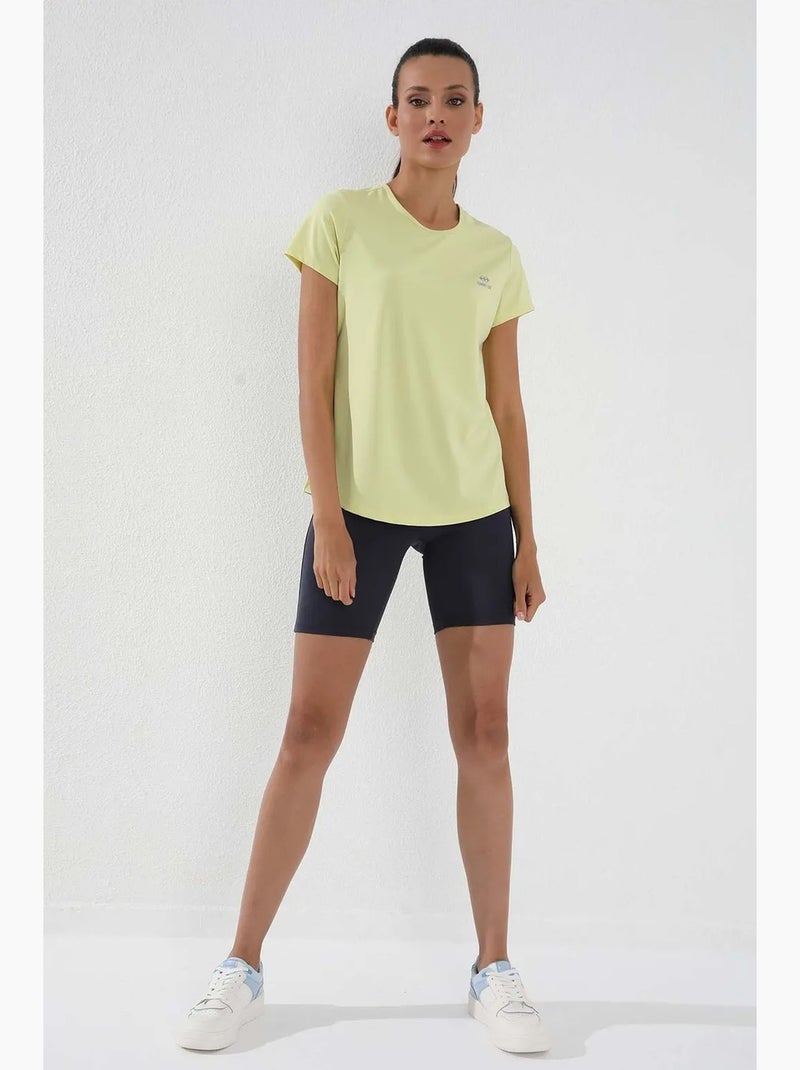 Women's t-shirt lisa de manga curta com decote redondo tommy Amarelo-limão - Kiabi