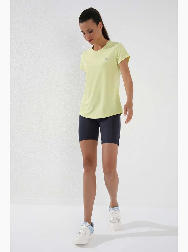 Women's t-shirt lisa de manga curta com decote redondo tommy Amarelo-limão - Kiabi