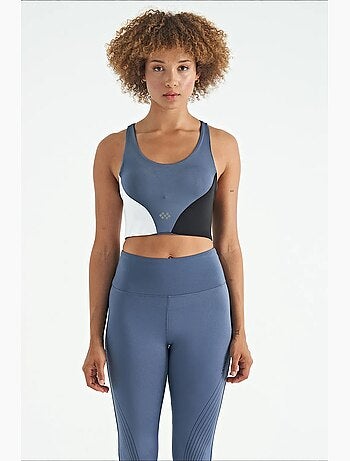 Women's top desportivo curto com blocos de cor tommy