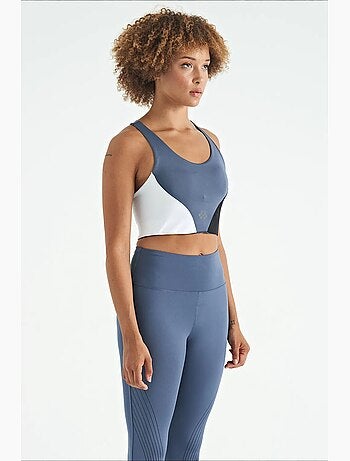 Women's top desportivo curto com blocos de cor tommy