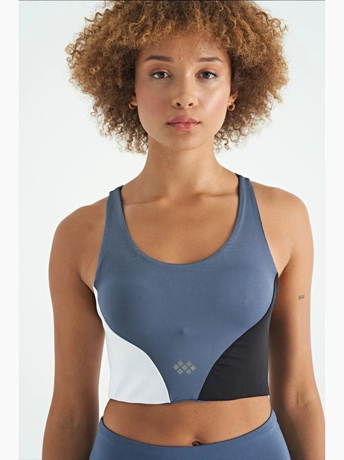 Women's top desportivo curto com blocos de cor tommy - Kiabi