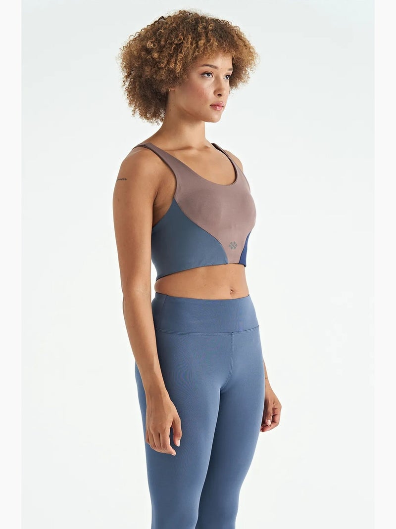 Women's top desportivo curto com blocos de cor tommy Malva - Kiabi