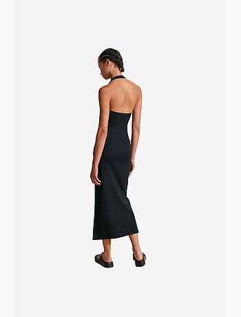 Women's vestido midi justo com decote halter dilvin