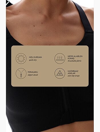 Wonder sutiã desportivo de alto suporte com fecho frontal power zip front penti