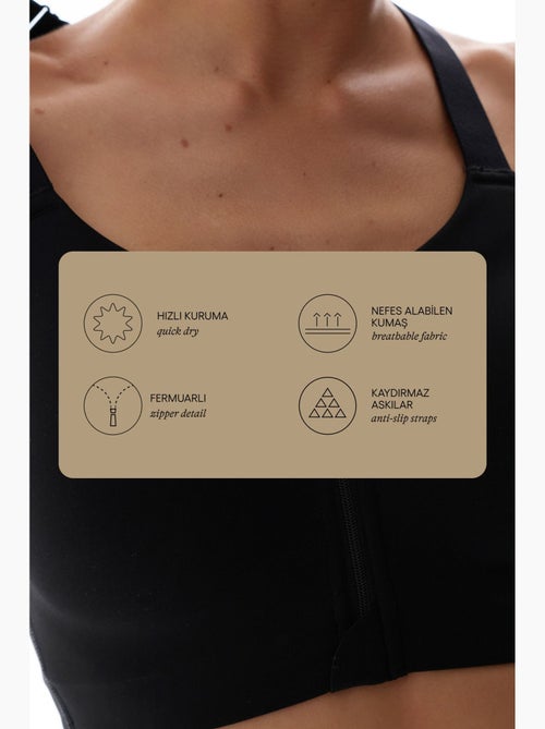 Wonder sutiã desportivo de alto suporte com fecho frontal power zip front penti - Kiabi