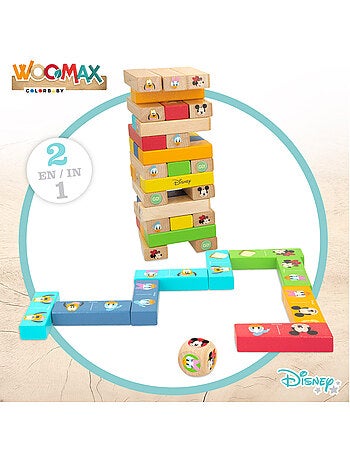 Woomax jogo de blocos de empilhar de madeira disney
