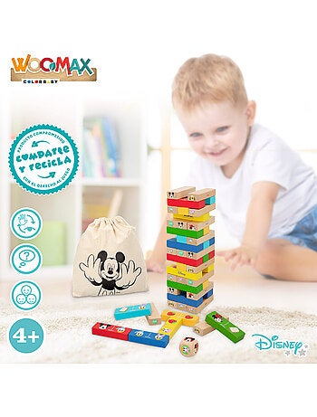 Woomax jogo de blocos de empilhar de madeira disney