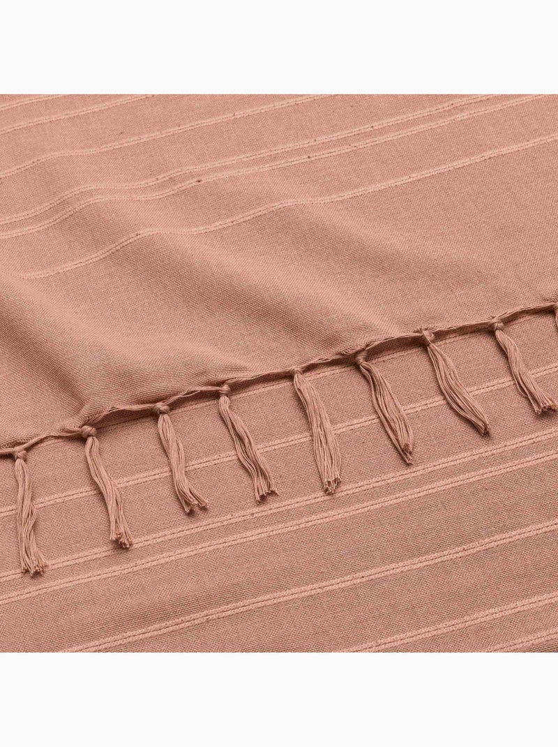 Xadrez de algodão com franjas grandes Rosa - Kiabi