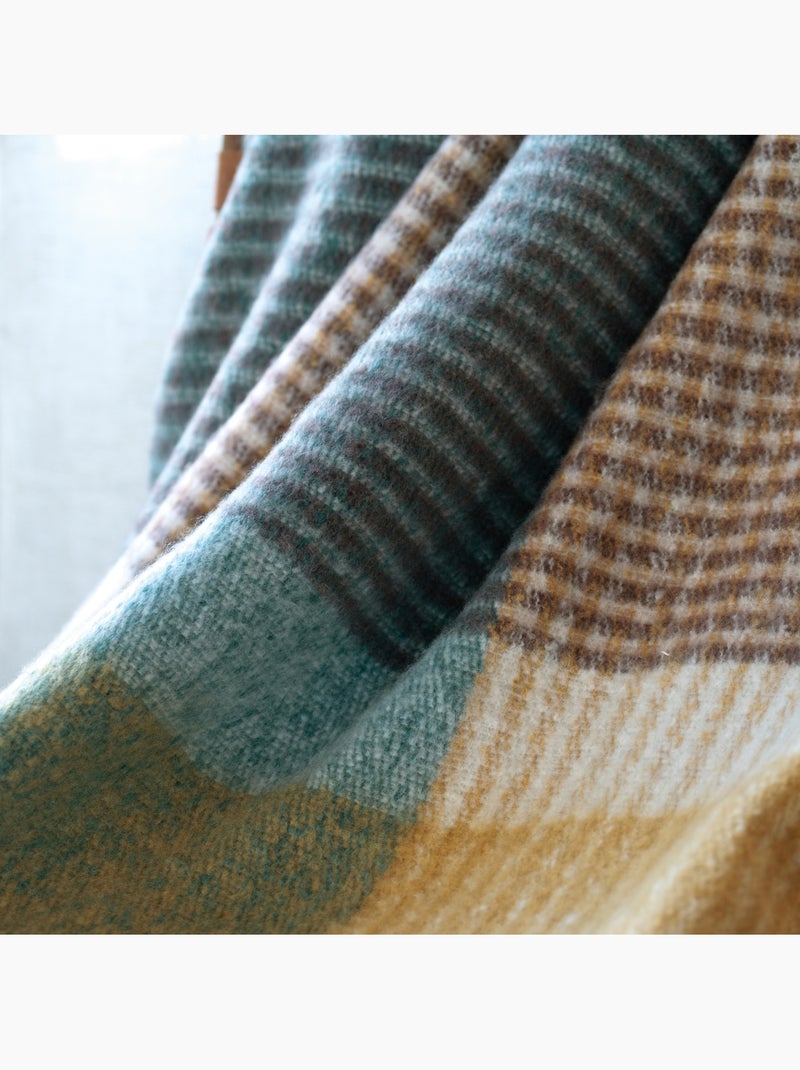 Xadrez de mohair macio Azul-pavão - Kiabi