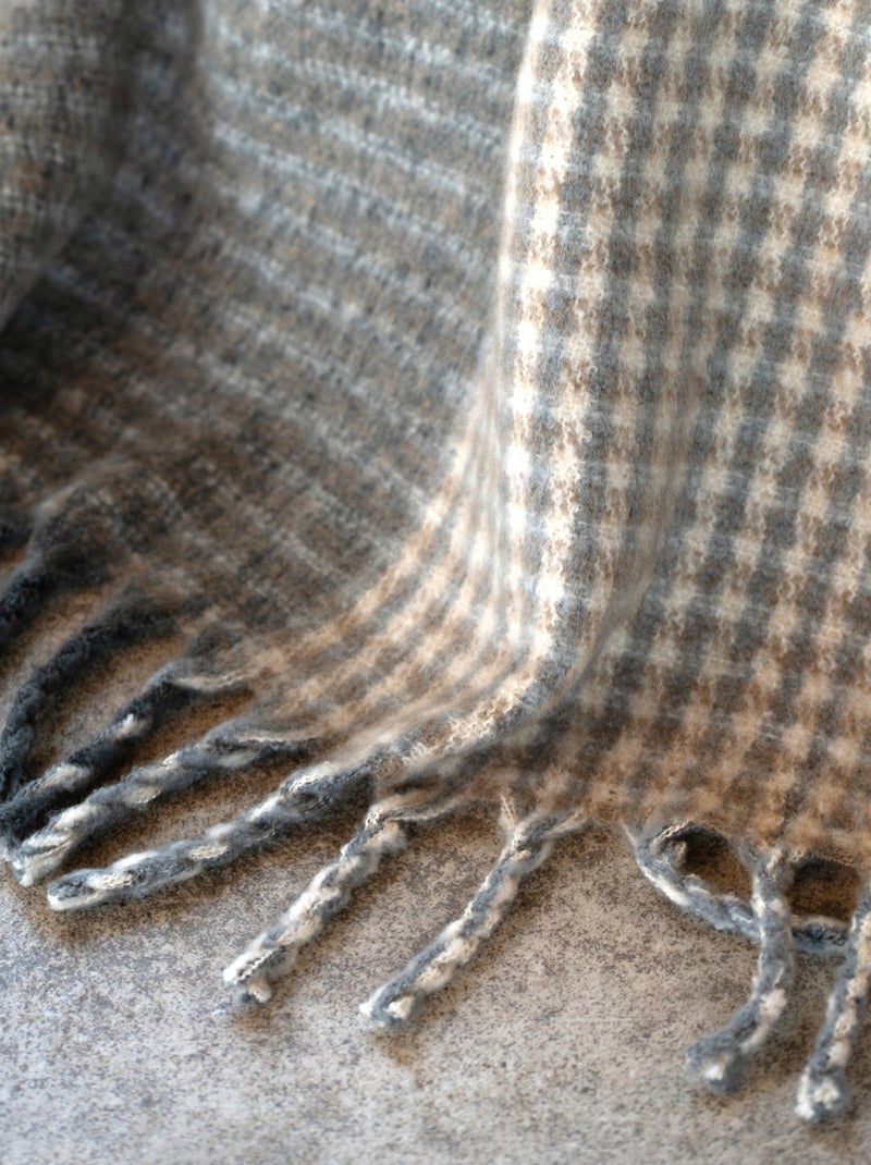 Xadrez de mohair macio Cinza - Kiabi