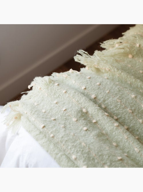 Xadrez suave com franjas de aspeto mohair - Kiabi