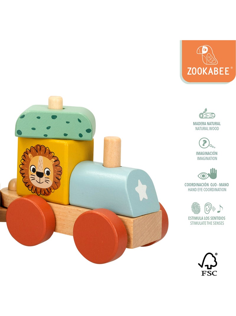 Zookabee trem de madeira animais woomax Multicolorido - Kiabi